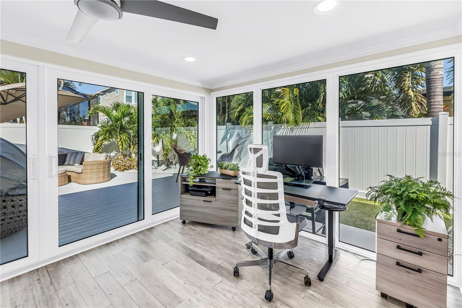 Surround yourself with views of the open outdoor and pool areas.