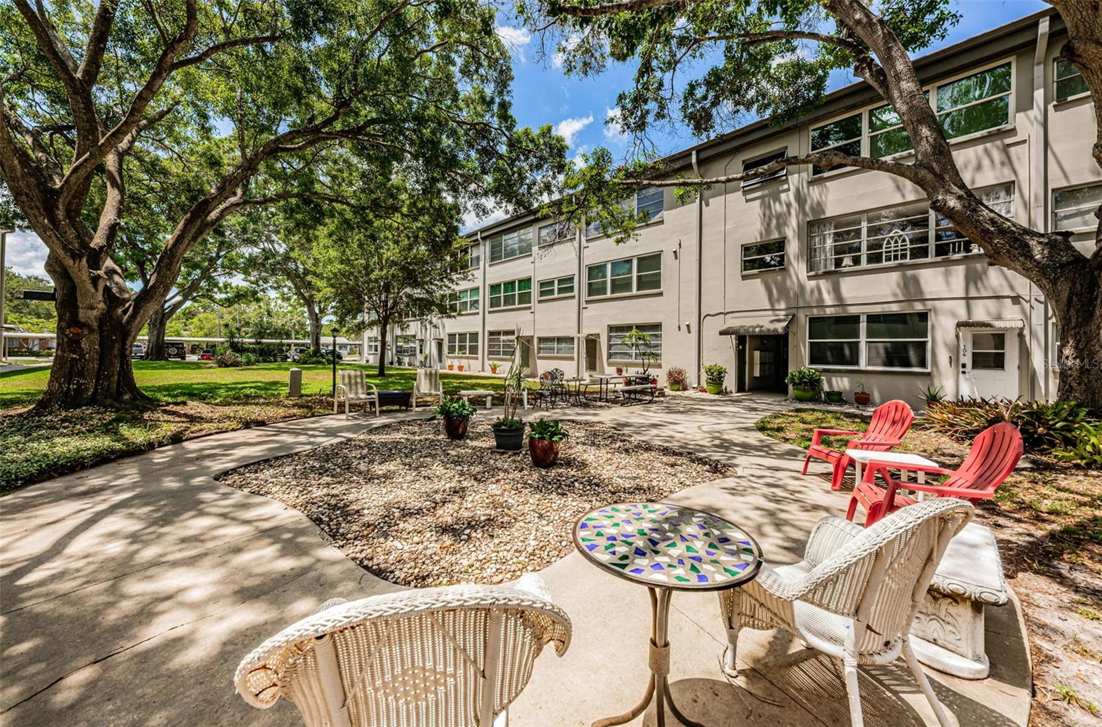 Gathering area in the courtyard