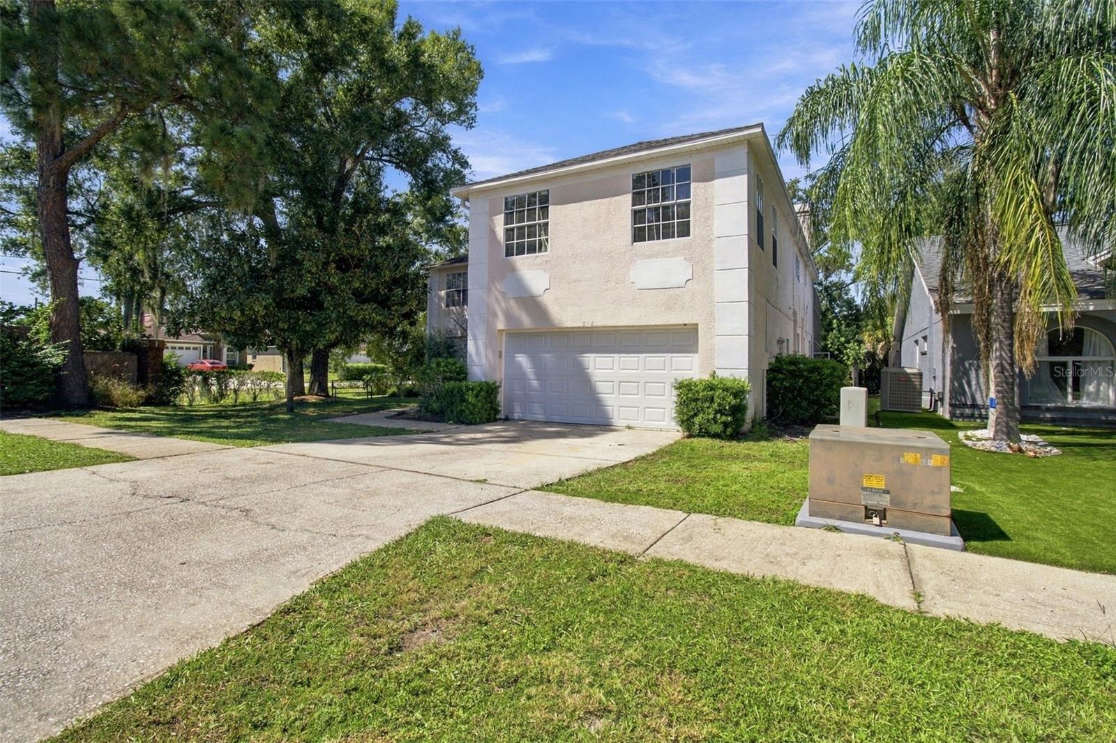 Large Driveway and sidewalks