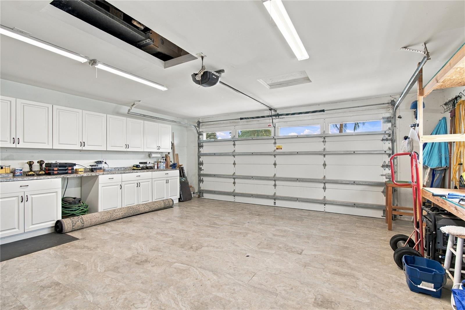 Generous garage with built in storage