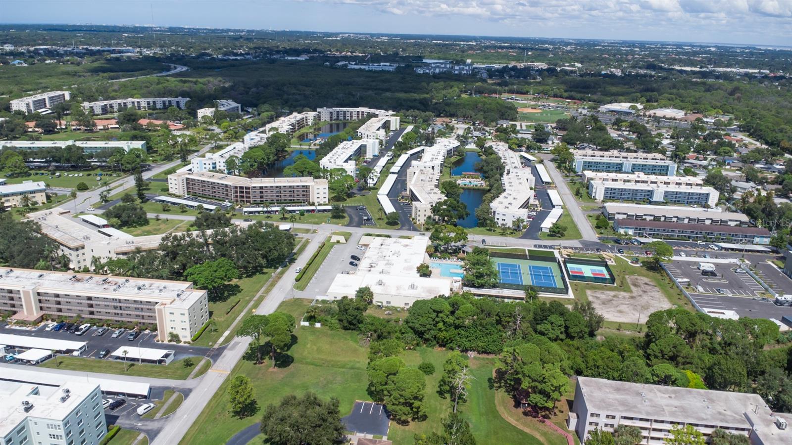 Aerial of Clubhouse, Tennis/Pickleball Courts