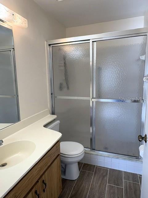 Primary bathroom with step in shower.