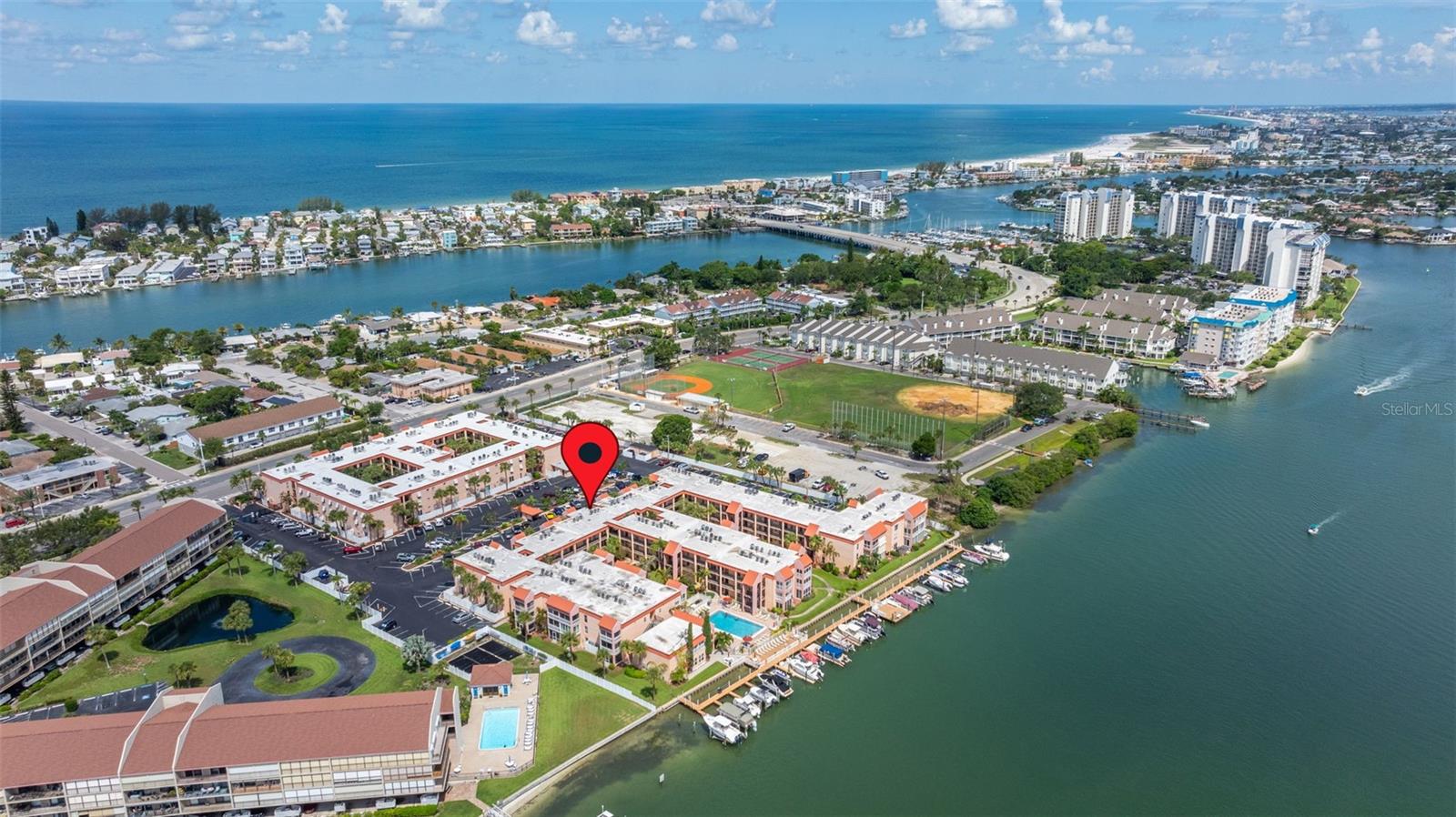 aerial view of community and intracoastal waterway