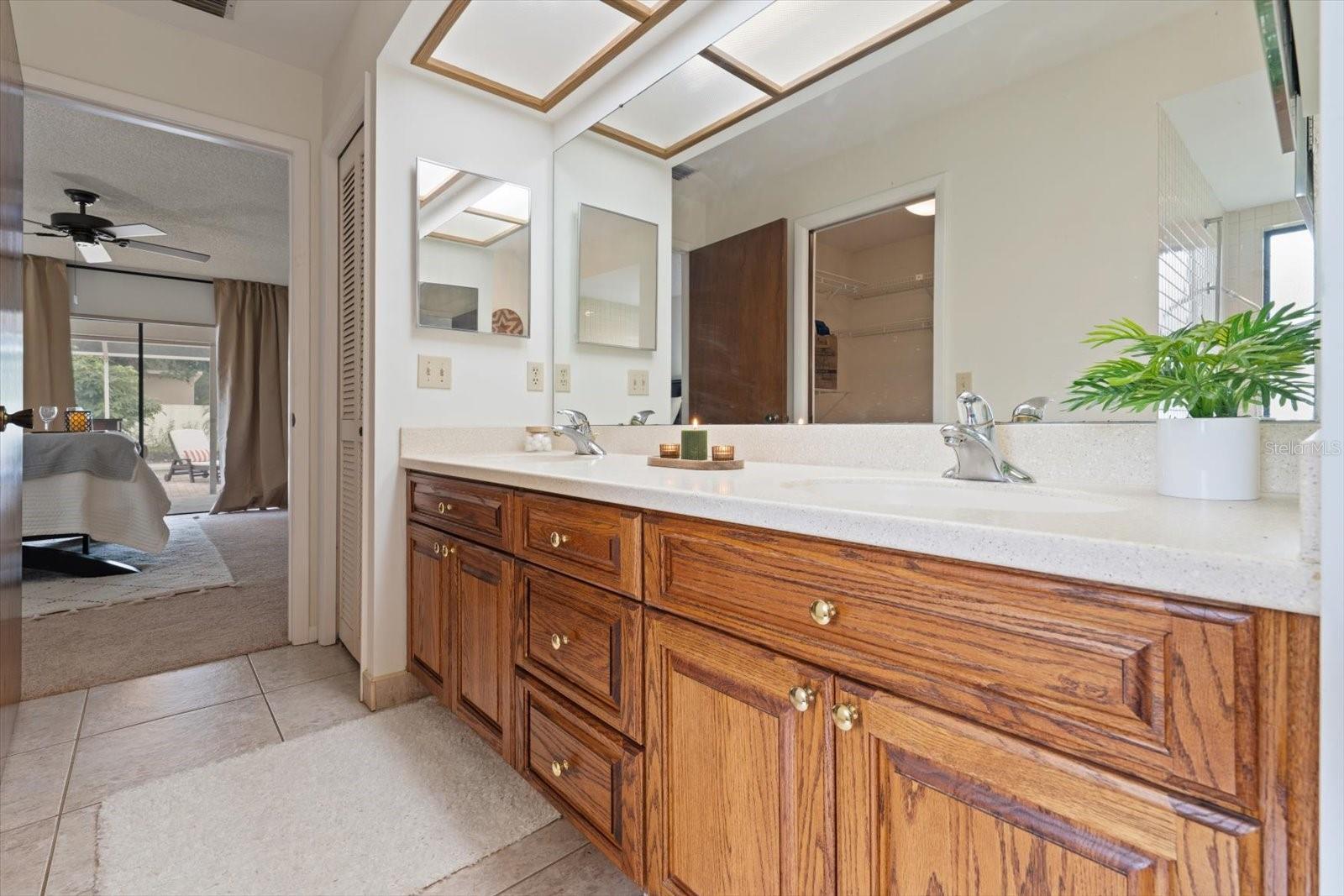 Dual vanities, large walk-in closet and all the character make this ensuite one-of-a-kind!