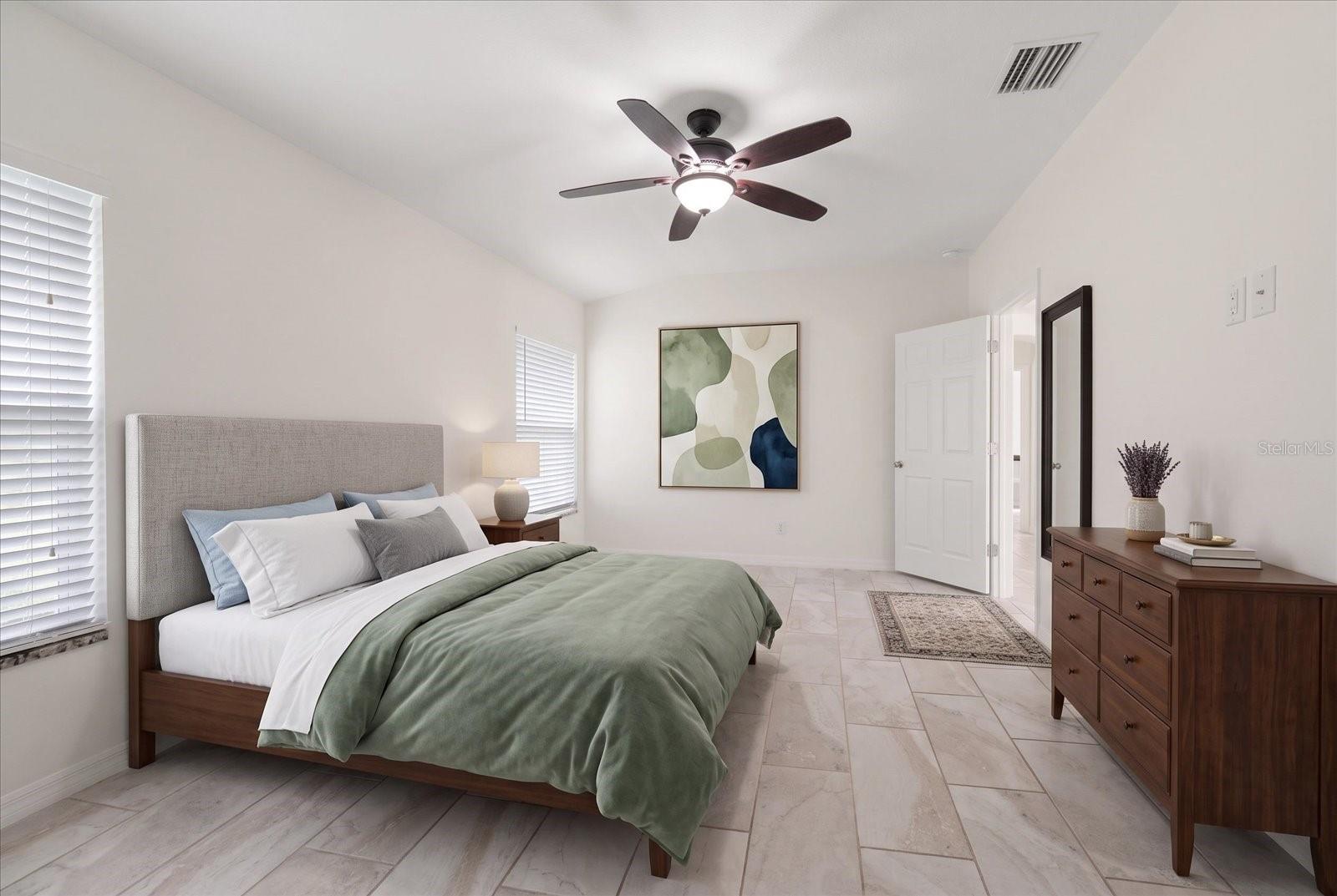 Large Second Primary Suite with walk-in closet!