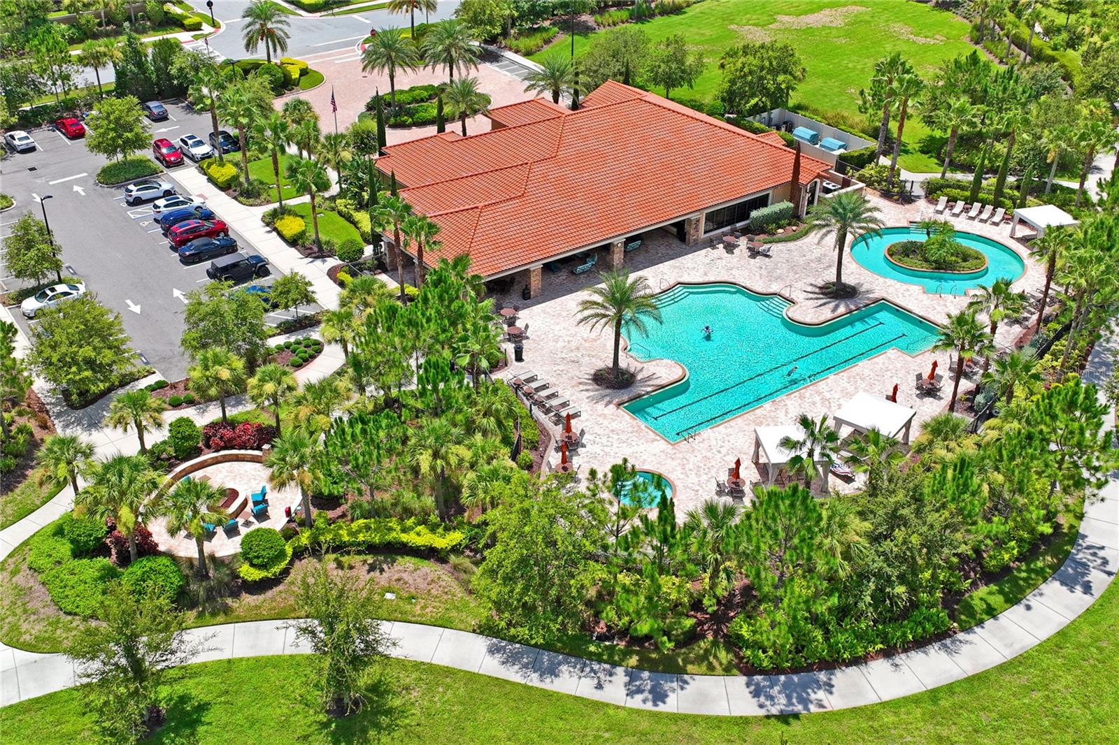 Bird's eye view of amenity center
