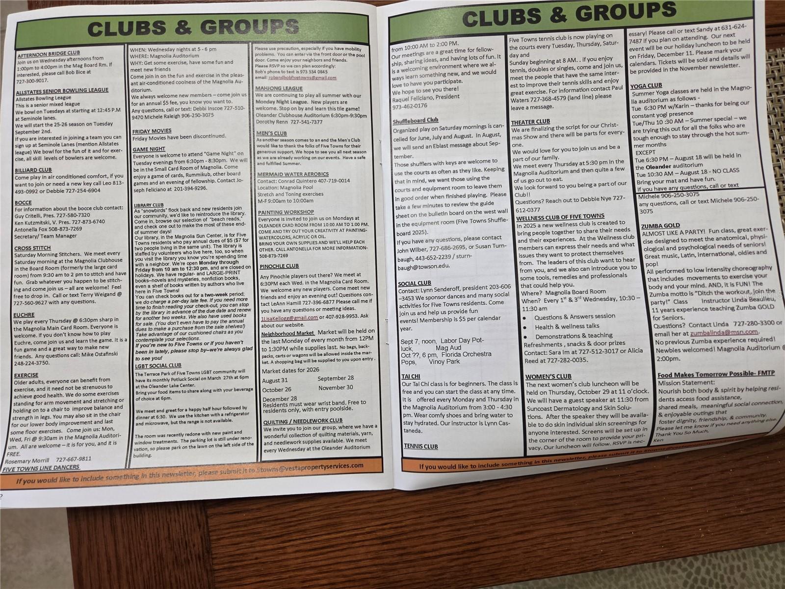 Lots of clubs and groups for your every whim
