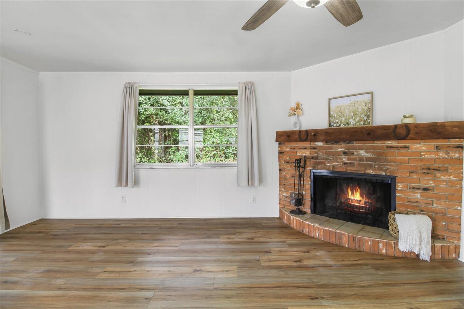 virtually staged fire