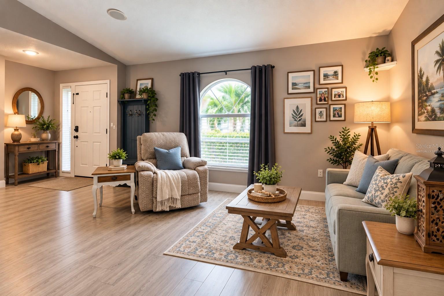 Virtually staged front area of the great room.