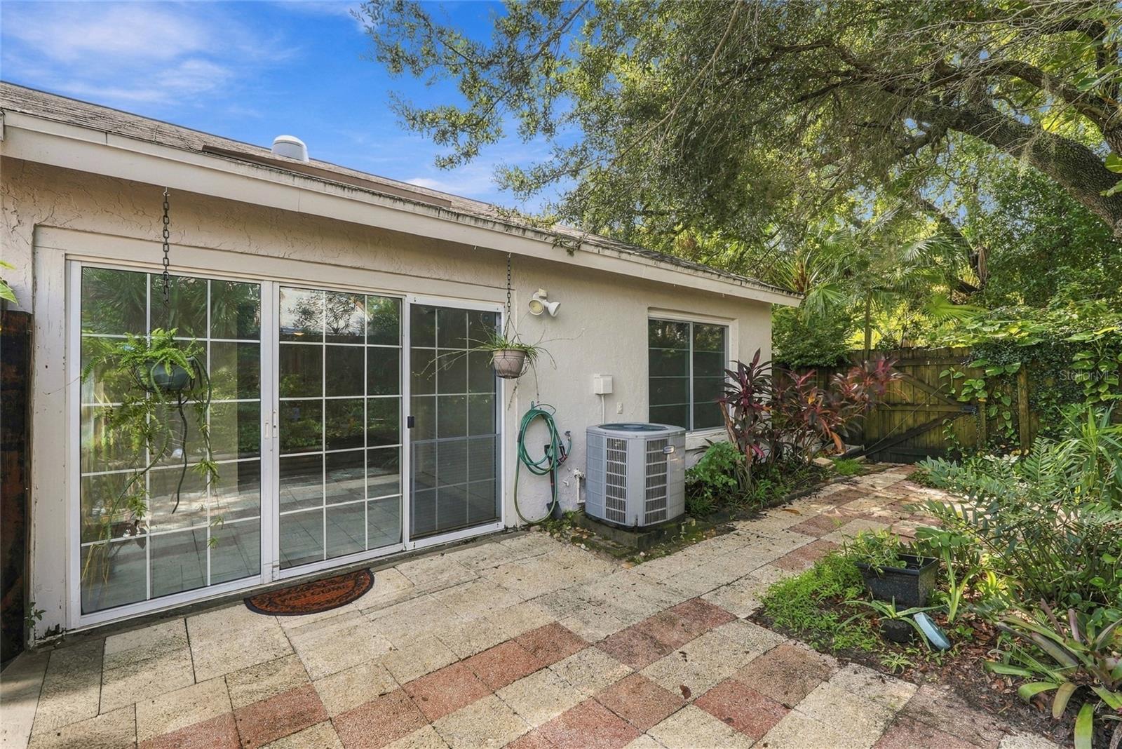 Backyard with pavers