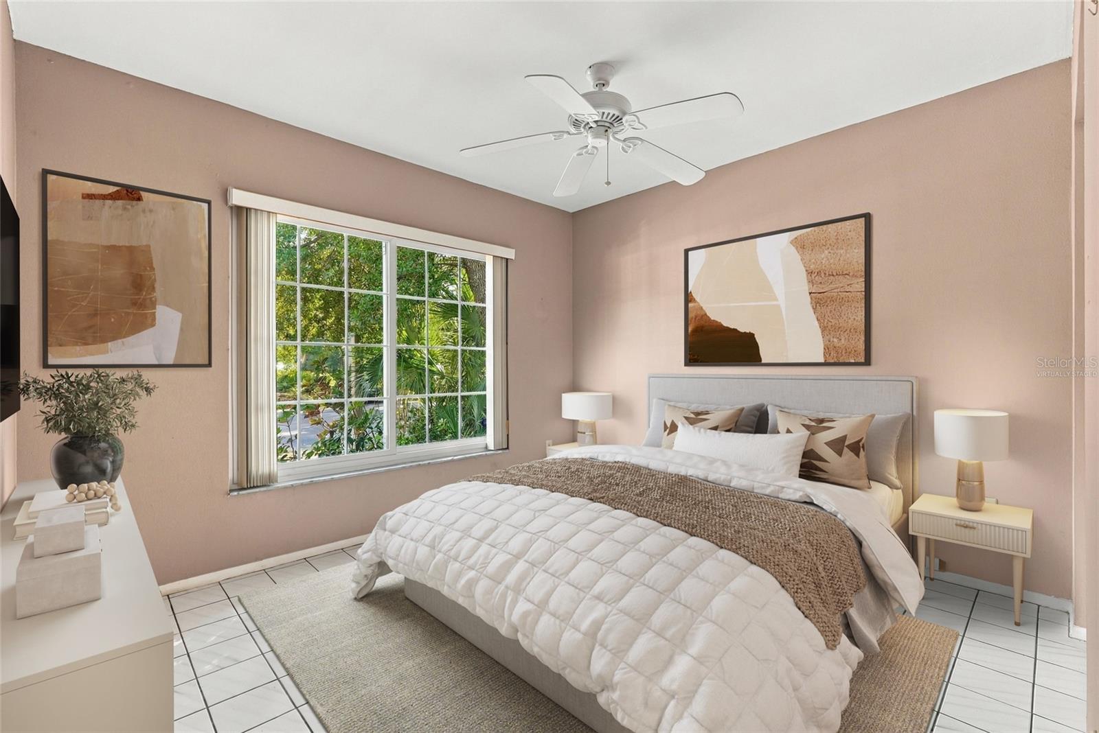 Virtually staged Guest Bedroom