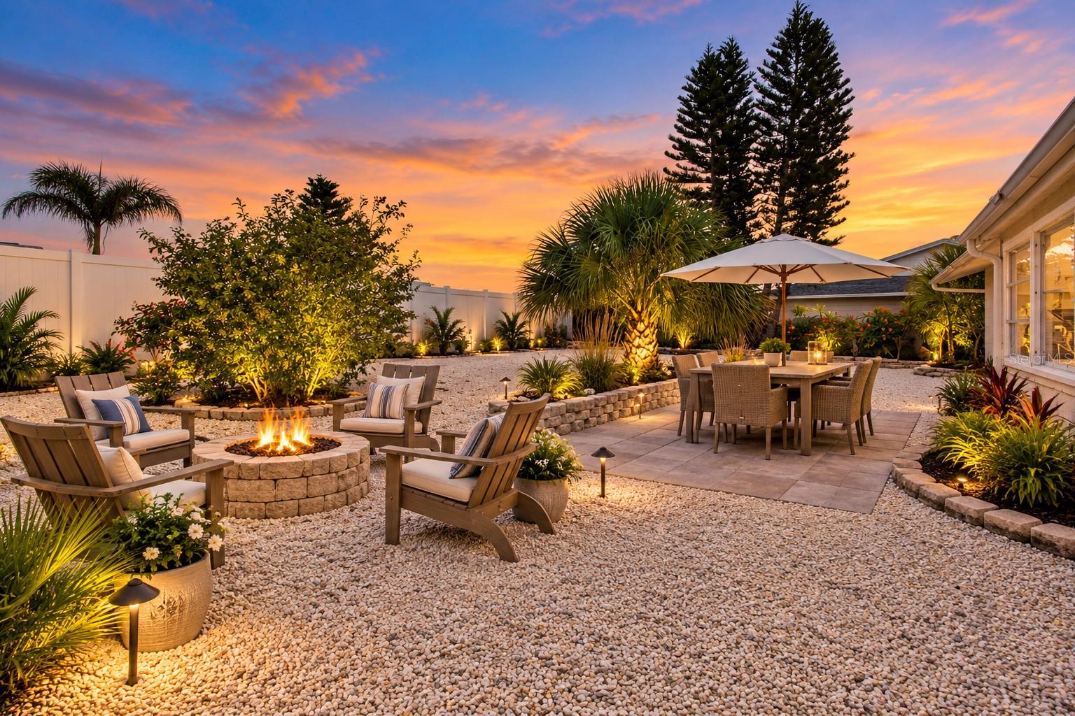 Staged Backyard @ Sunset