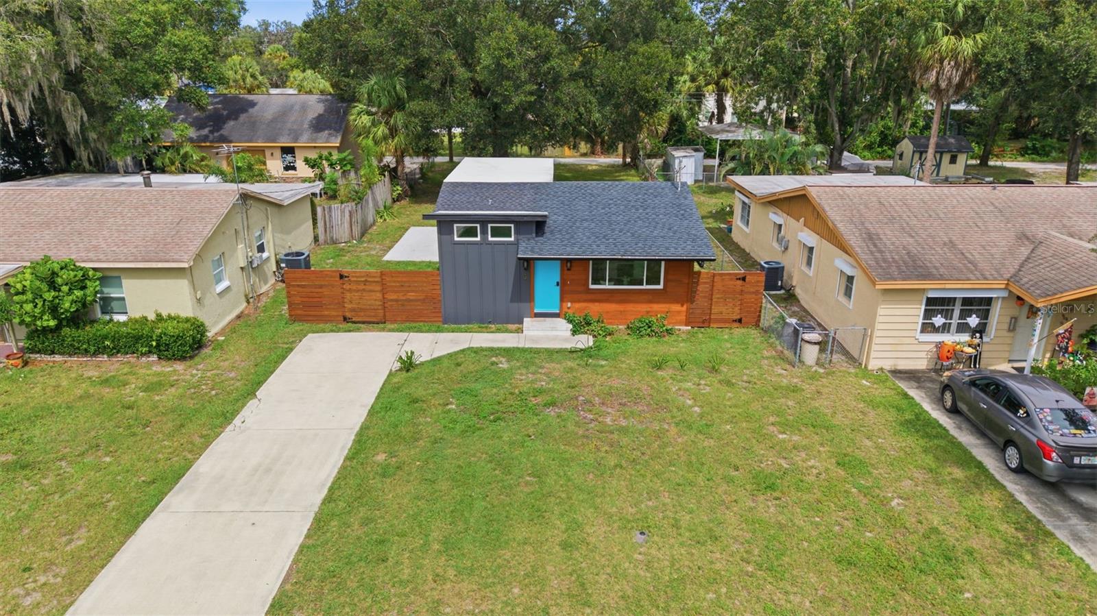 Long front driveway-abundant off-street parking for multiple vehicles