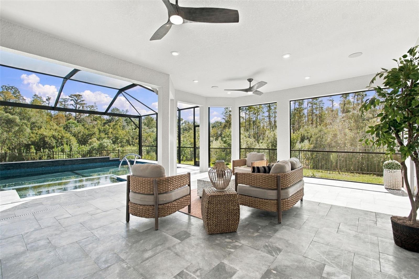 Just under 500 square foot tiled lanai Just under 500 square foot tiled lanai