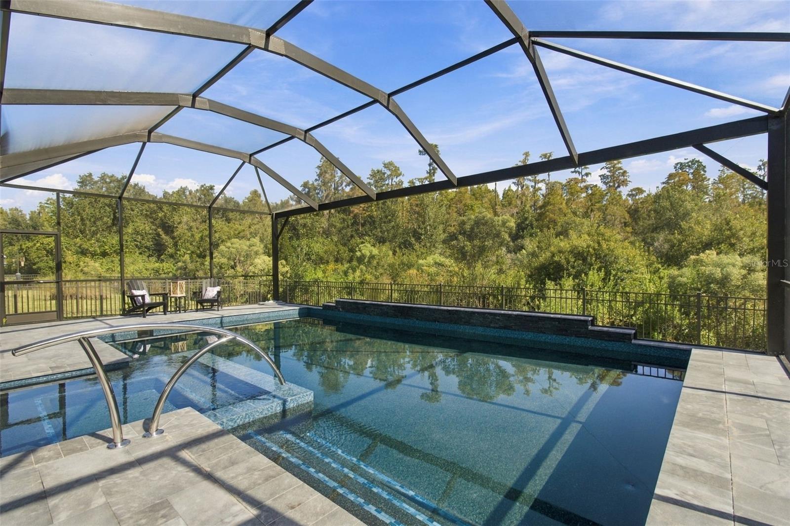 Luxury Pool and Spa. Notice the panoramic screen Luxury Pool and Spa. Notice the panoramic screen
