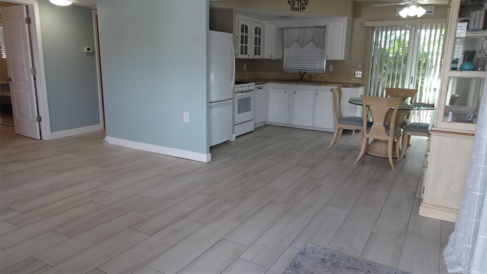 Living room into dining