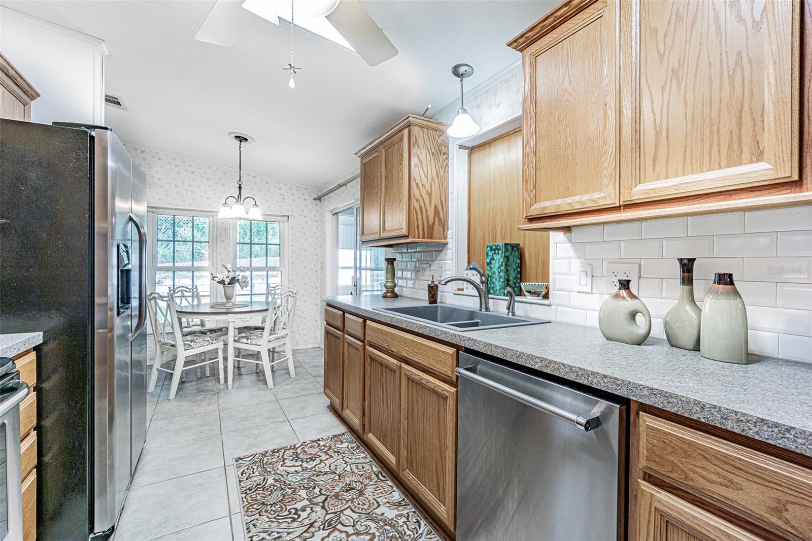 Galley kitchen with loads of cabinets!