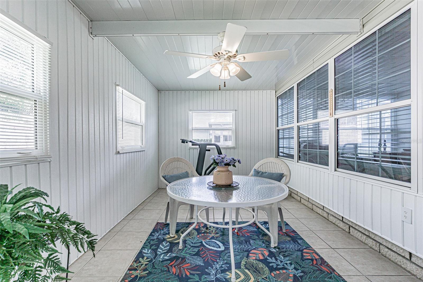 Ceramic tile floors and peaceful views!