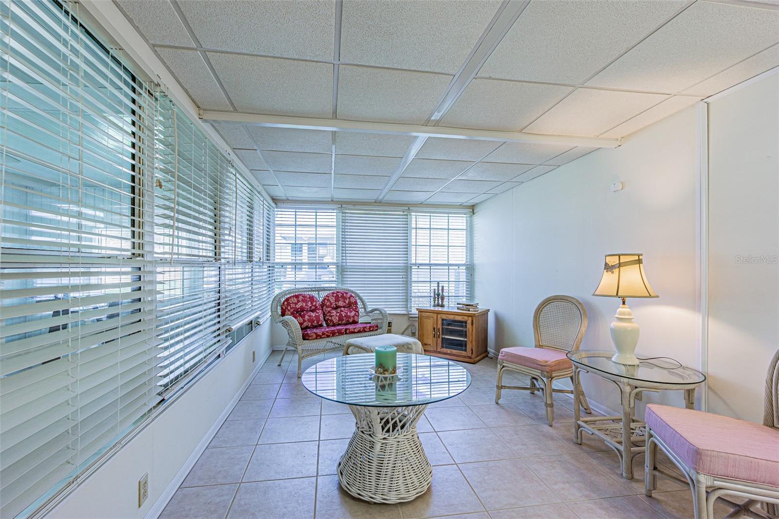 Enclosed Florida room with double pane windows