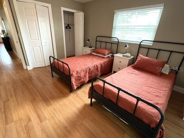 Dual reach in closets in the guest room.