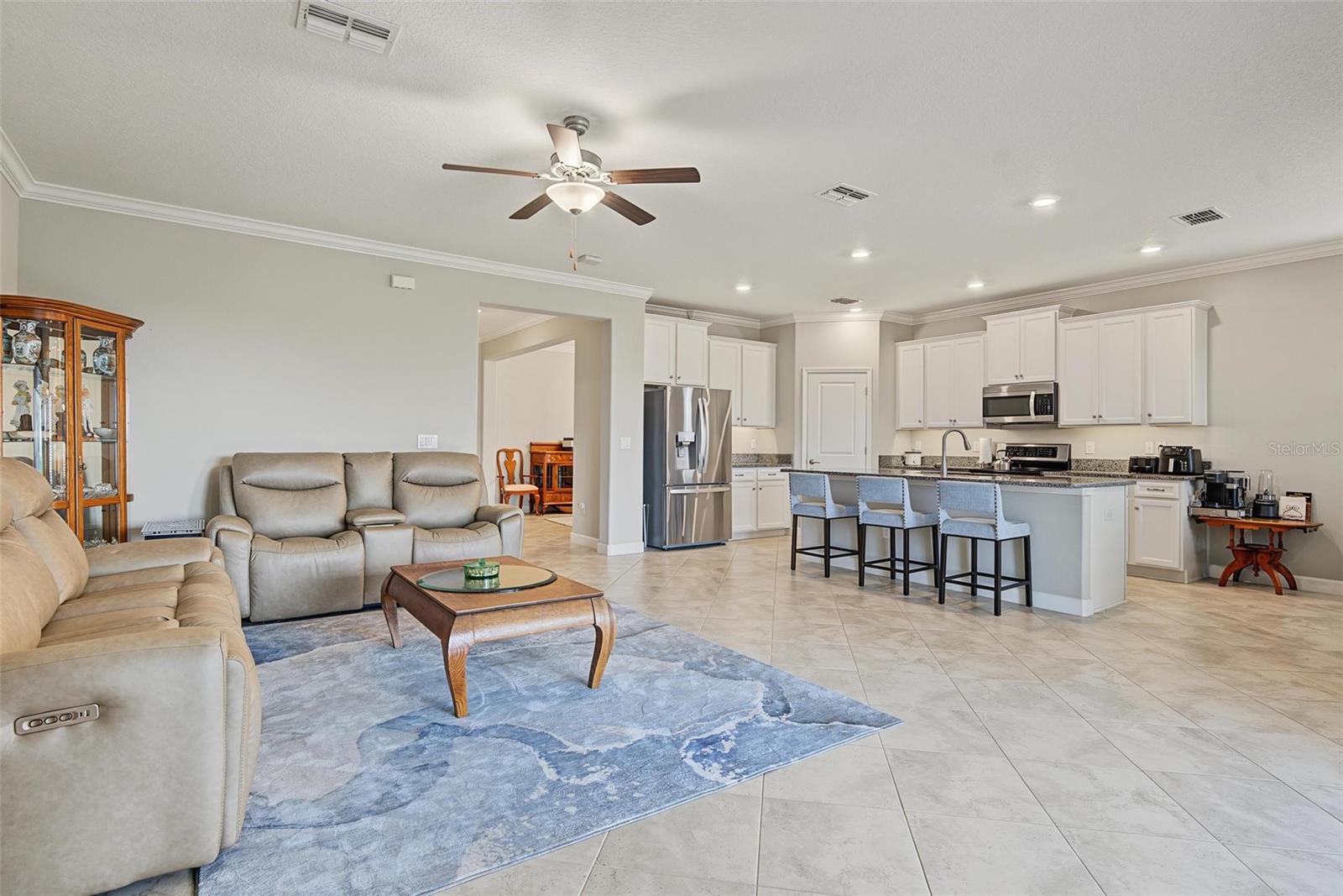 Family room open to kitchen