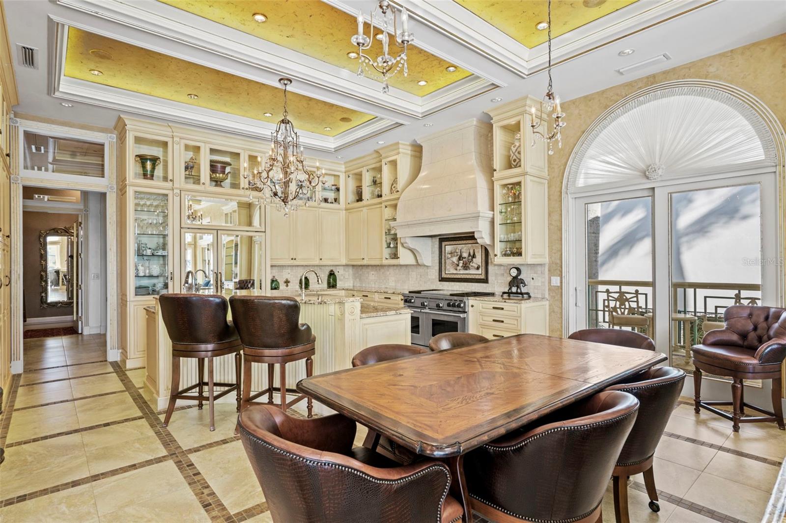 Dining Area in the Great Room with Doors to the Grilling Porch