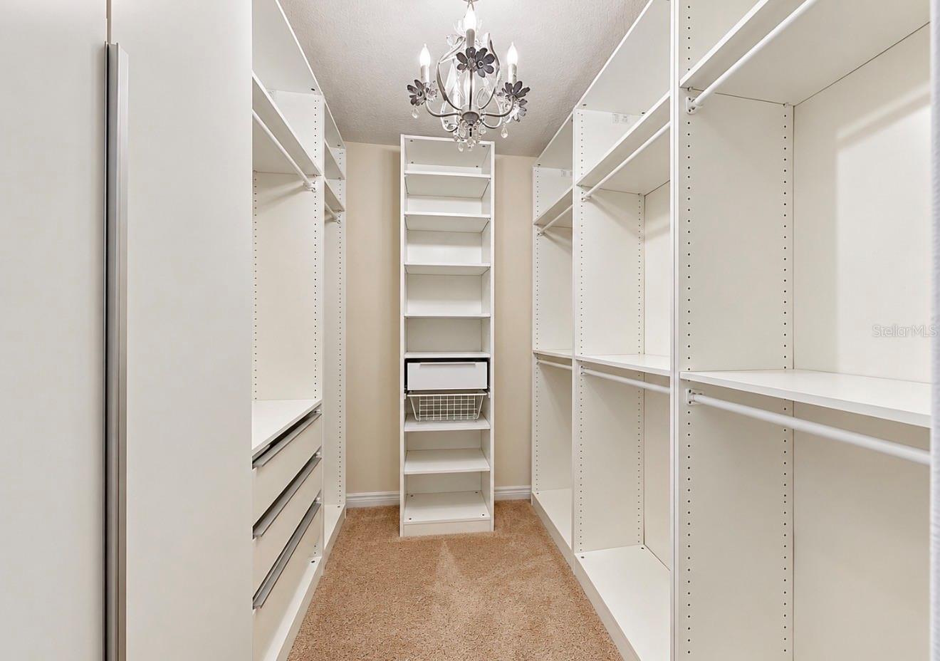 Primary Closet 1 with Custom Built-ins