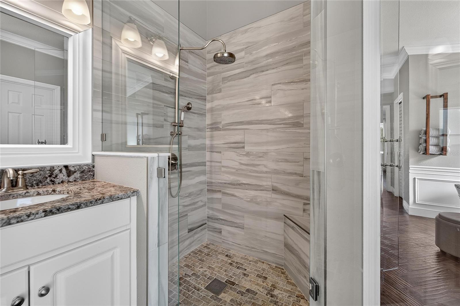 SUPER TALL, FRAMELESS SHOWER!
