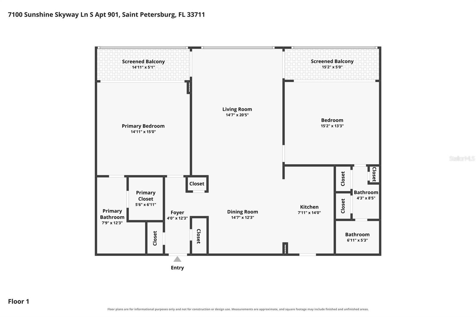 7100 SUNSHINE SKYWAY LANE S, #901, St Petersburg, FL 33711