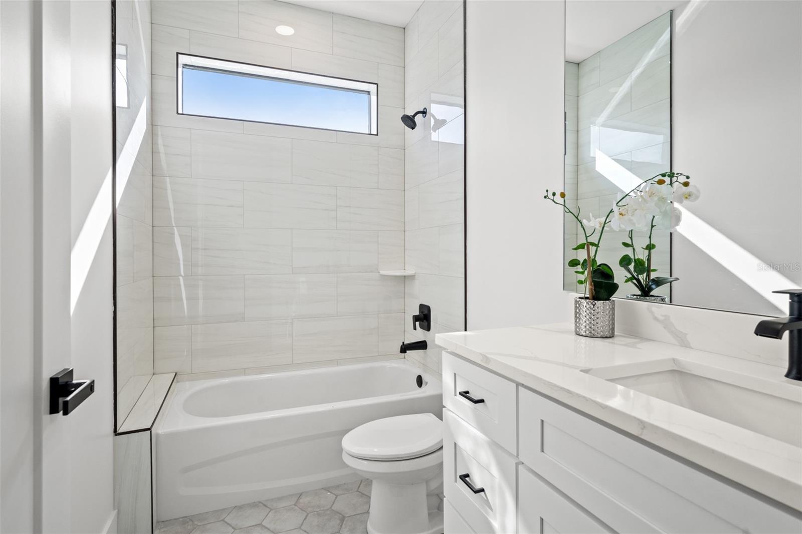 Bathroom in a completed model residence