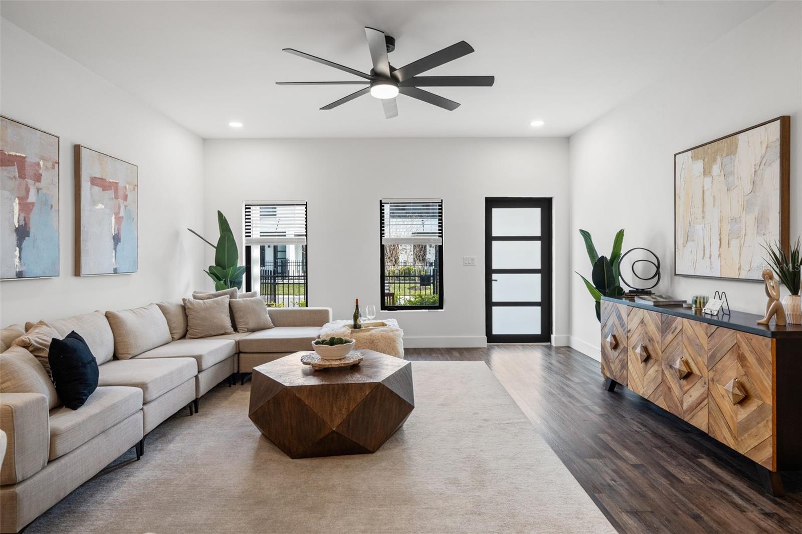 Living room in a completed model residence (furnishings not included)