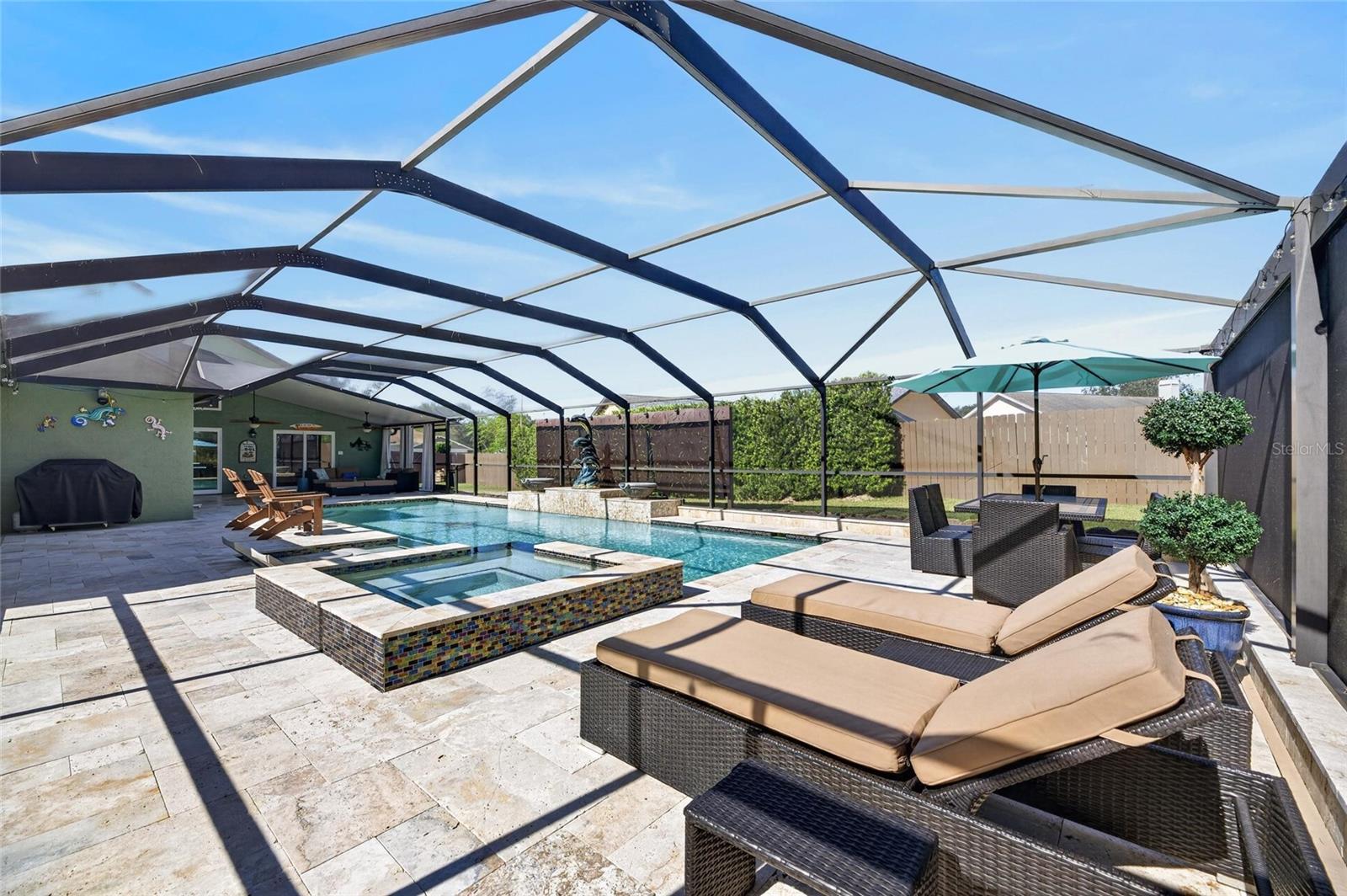 Large Hot Tub and Lounge patio area