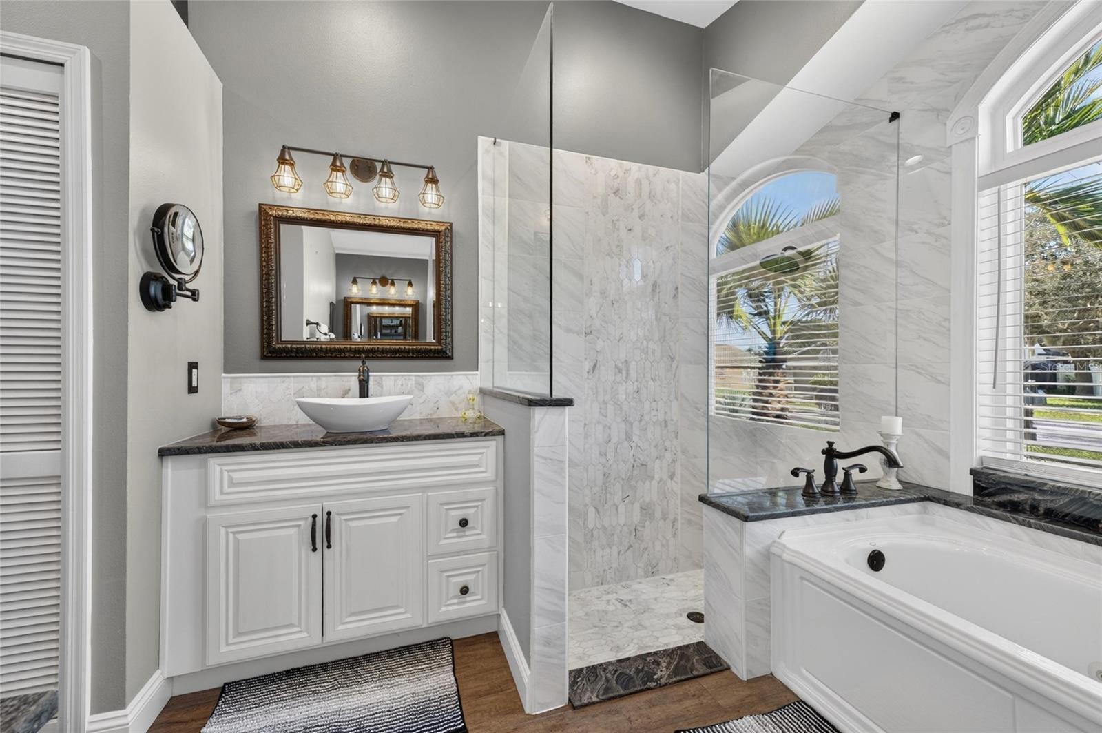 Walk-in shower and tub