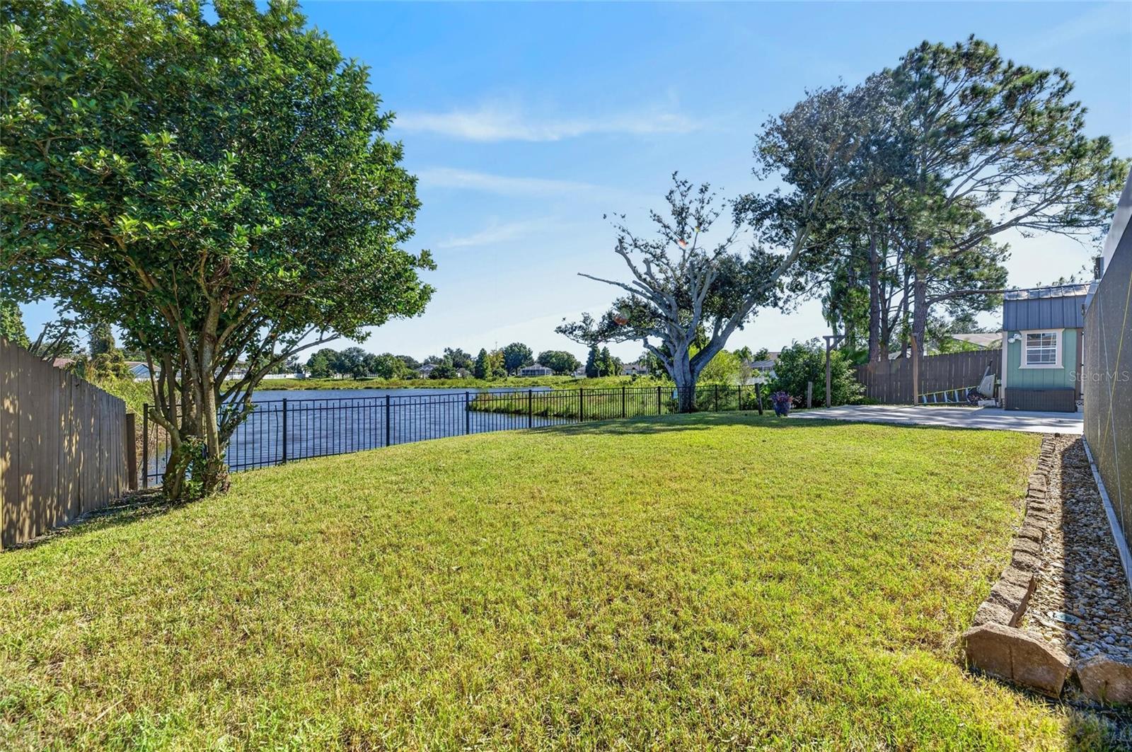 Beautiful yard and lake front view
