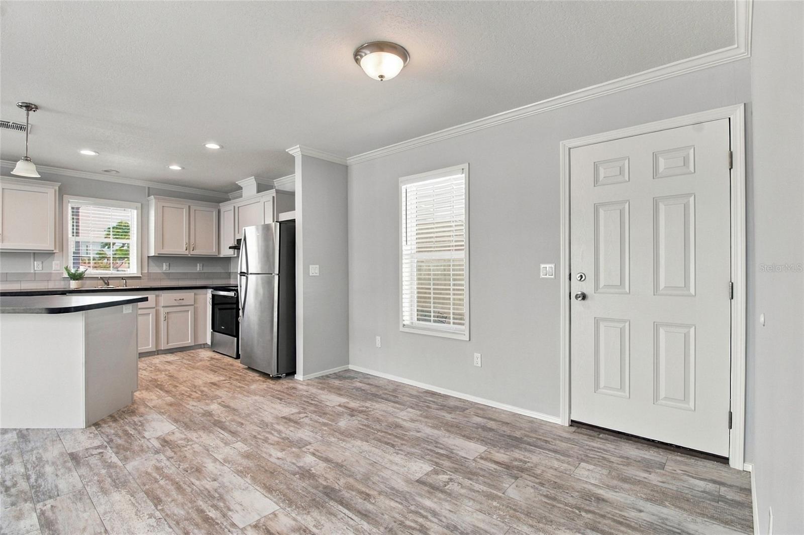 Entrance into Open Concept Kitchen, LR & DR