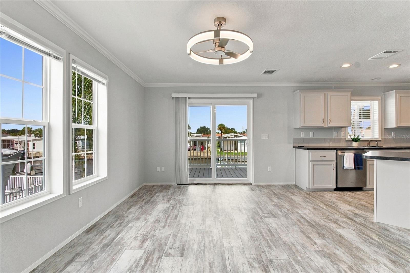 Open Concept Kitchen, LR & DR