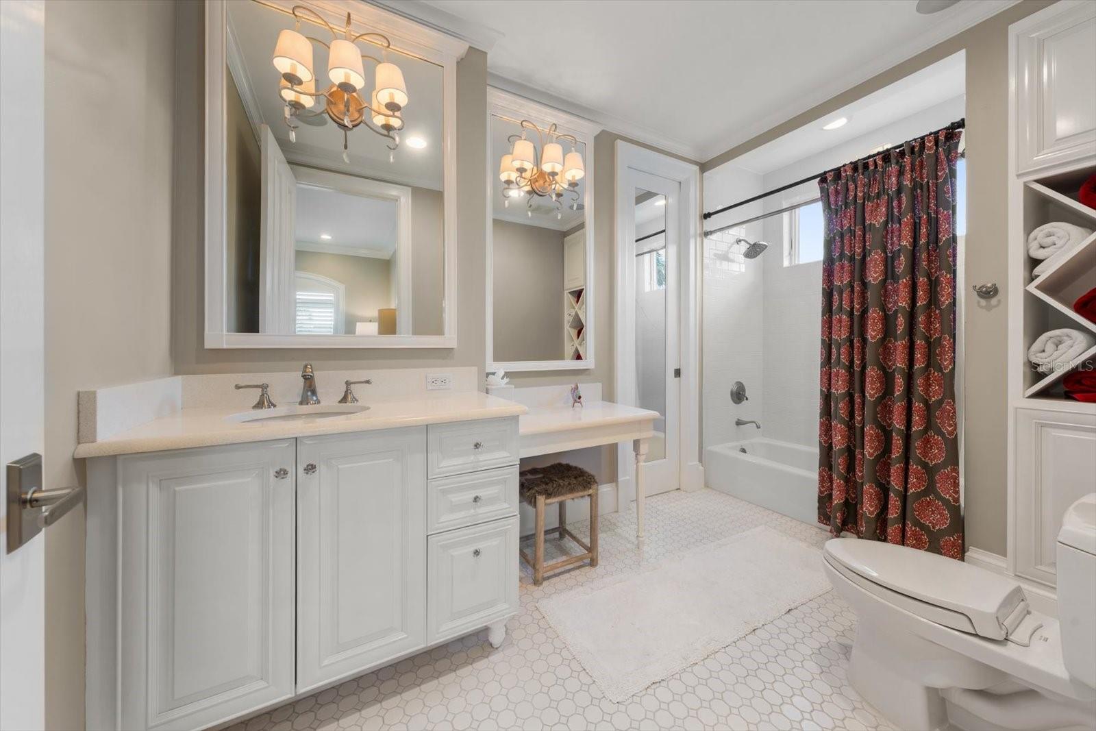 Full Bath & Vanity Space connected to Bedroom #4