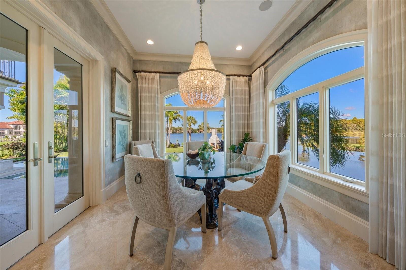 Breakfast Nook right off the kitchen with Endless Water Views