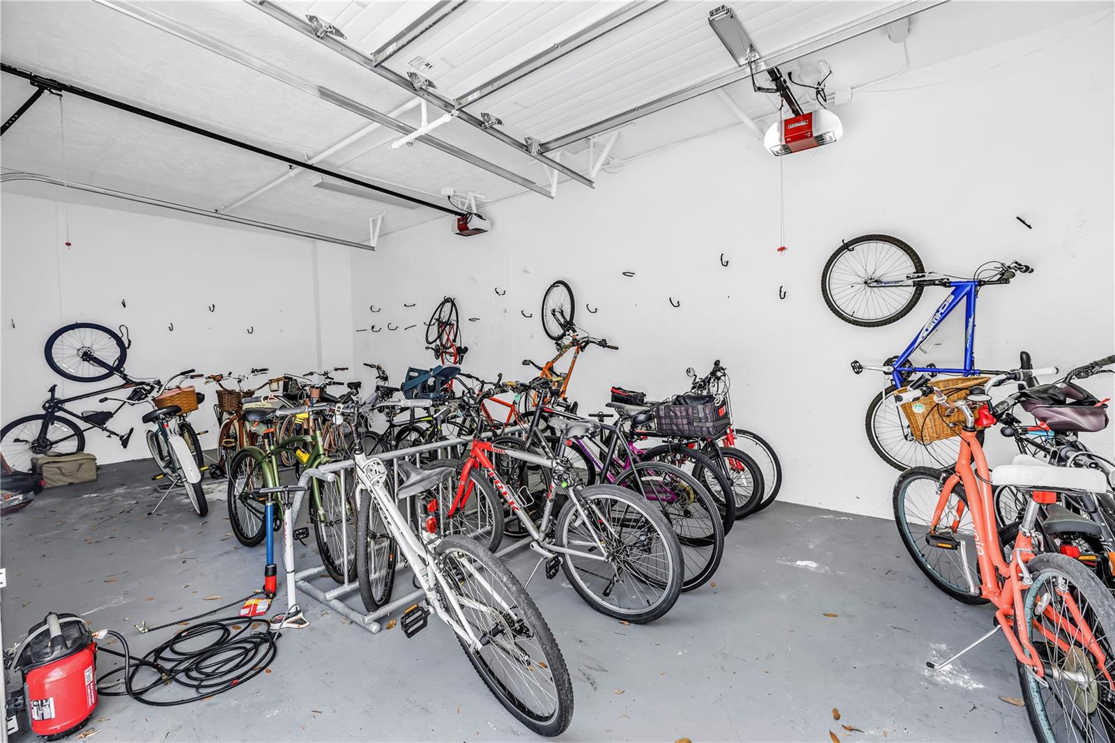 Secured bicycle storage.