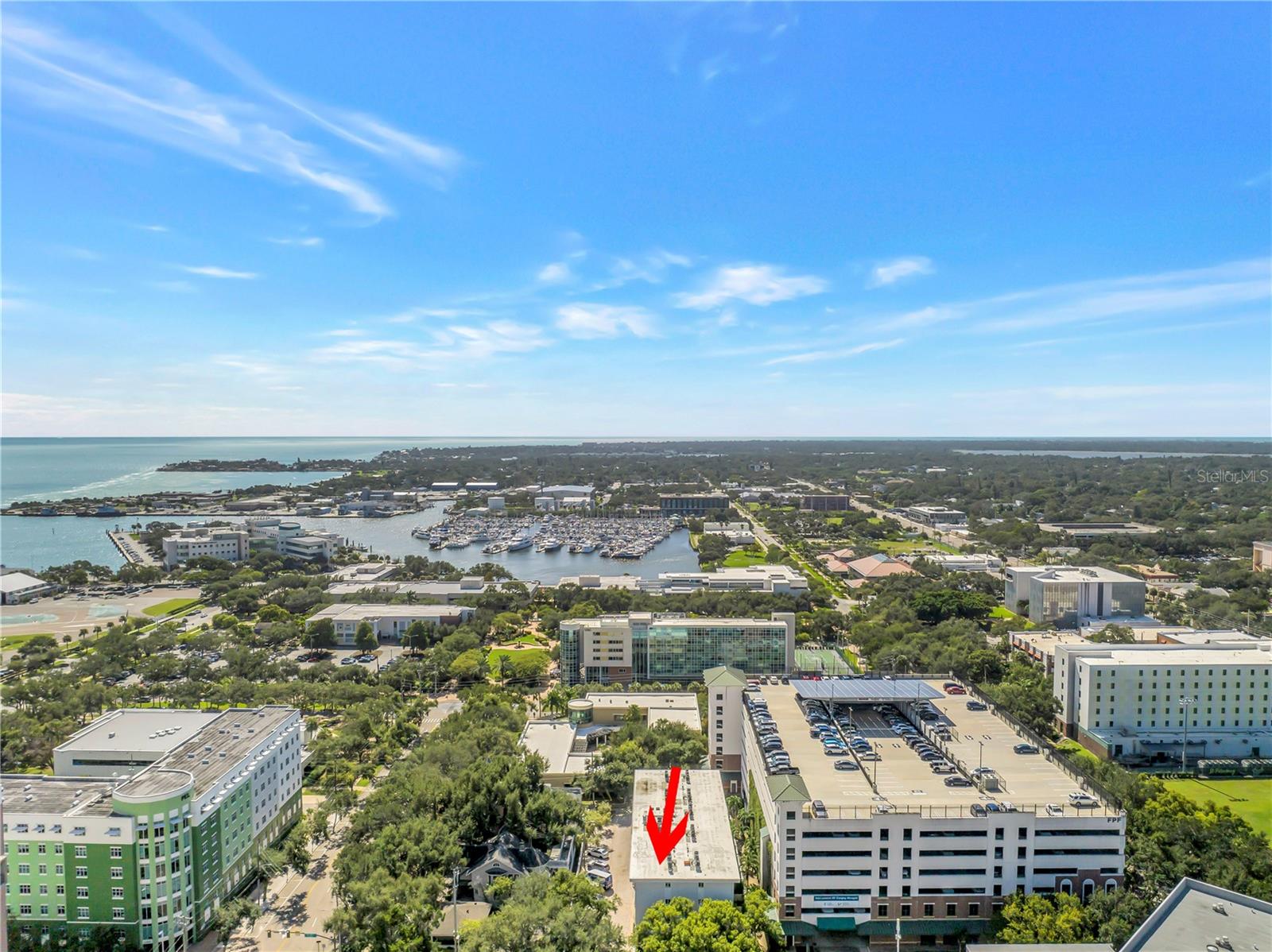 One block to the east is the University of South Florida.  In the background is BAYBORO MARINA.