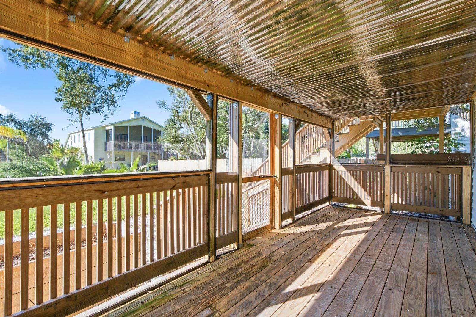 Lower level porch to backyard