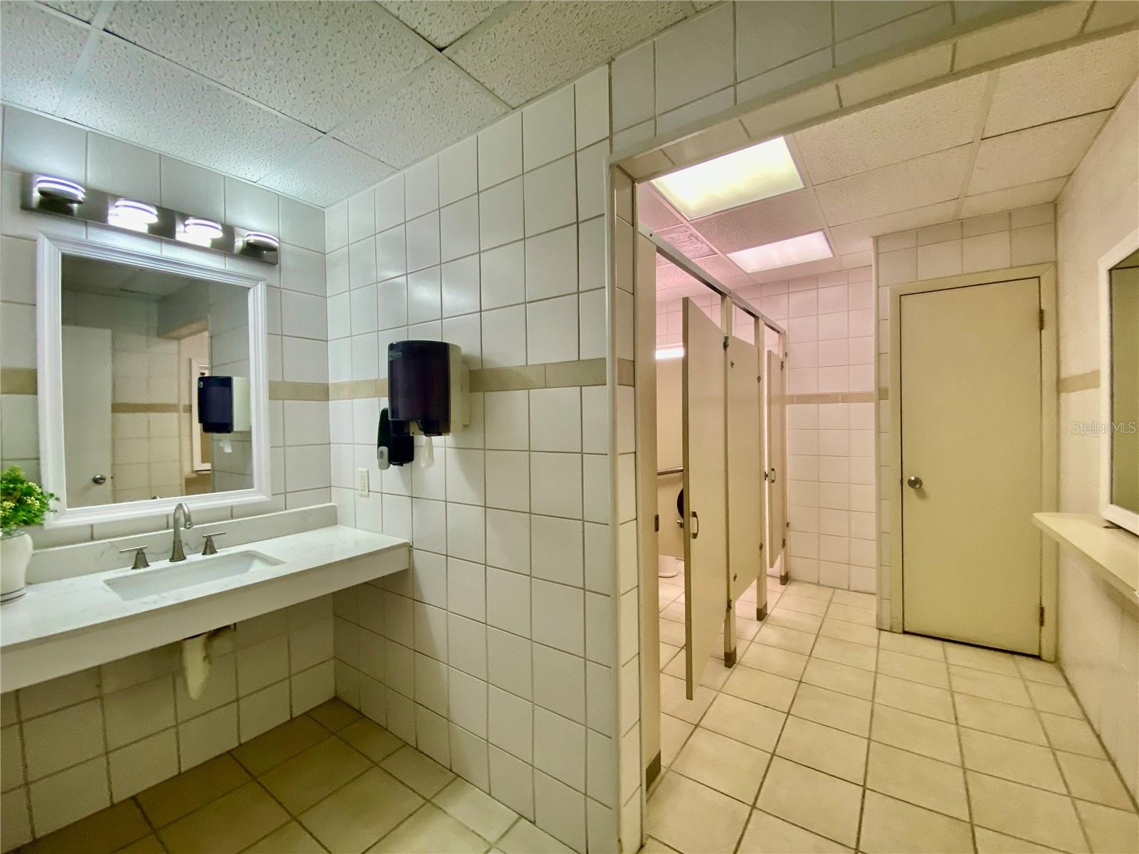 updated sink and vanity in clubhouse restrooms
