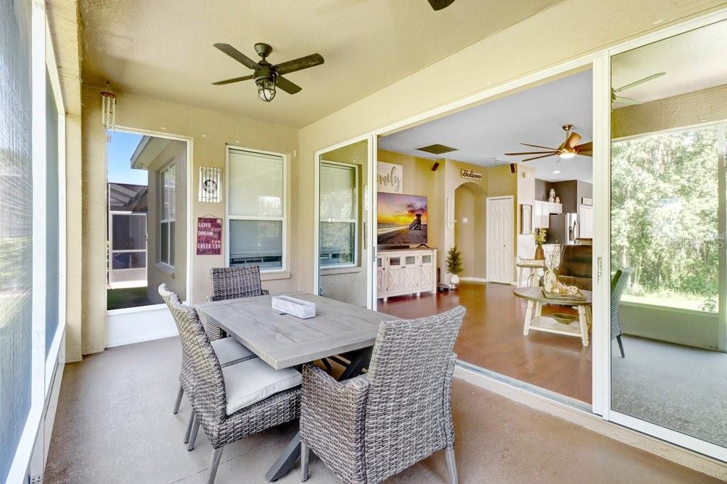 Screened lanai with view to living room