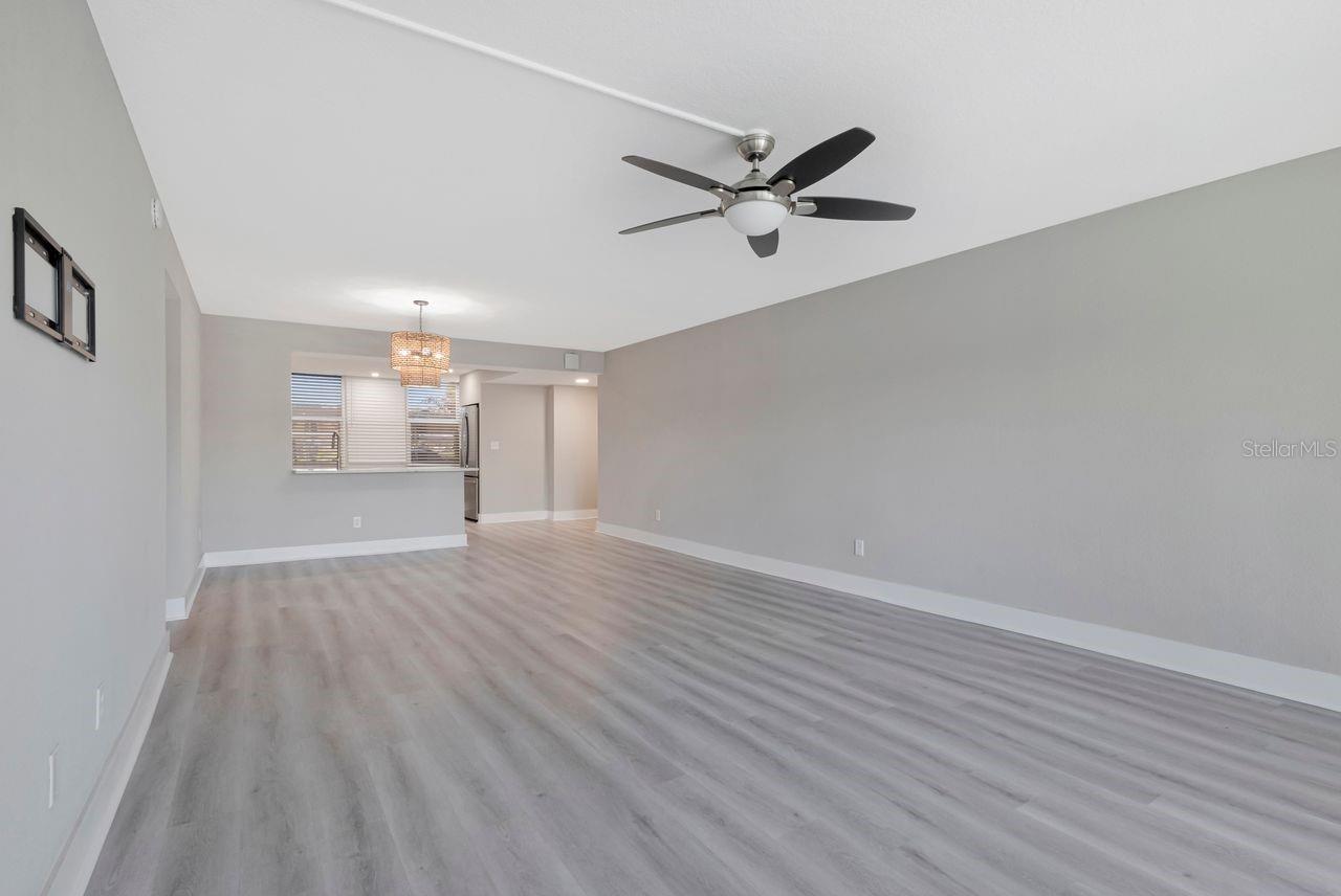 Large living/dining space