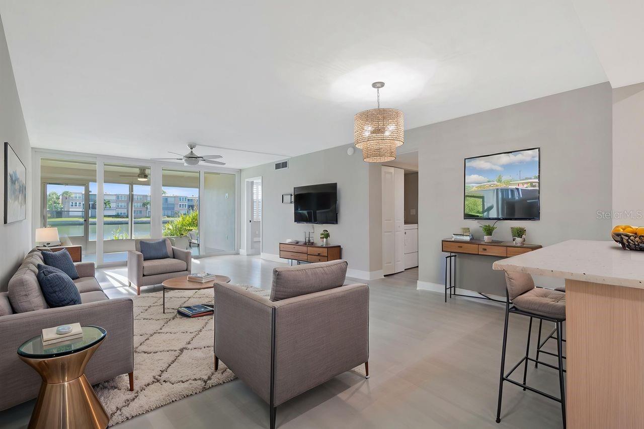 Virtual staged living room