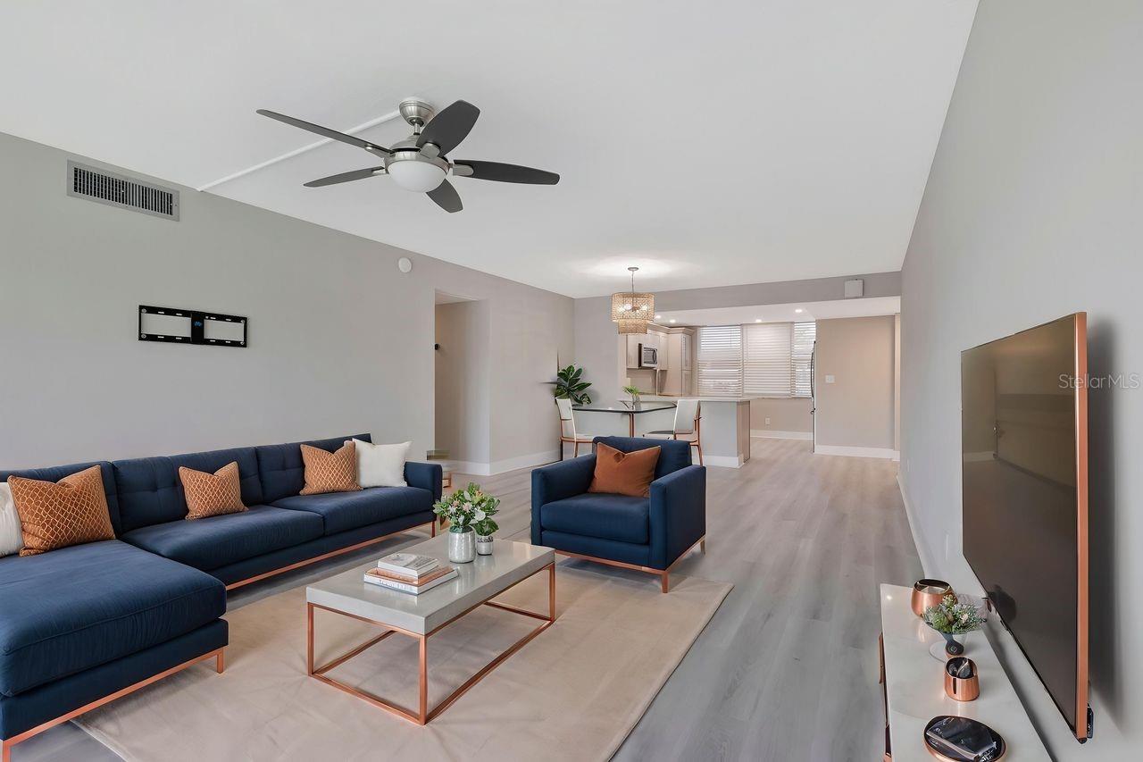 Virtual staged living/dining
