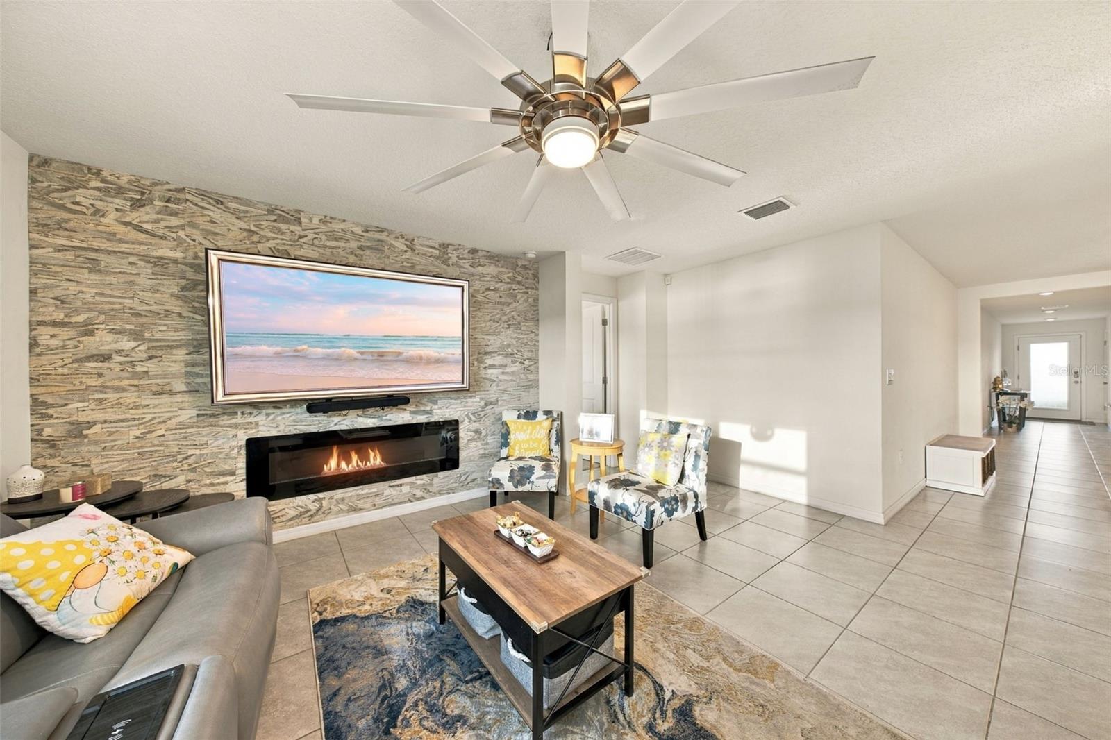 Livingroom with view of fireplace