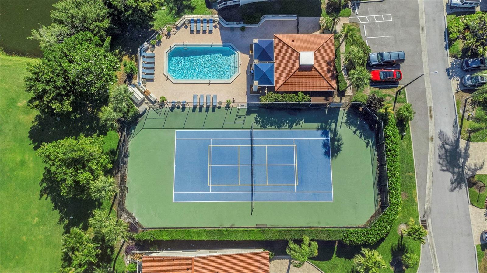 Courts and community pool Courts and community pool