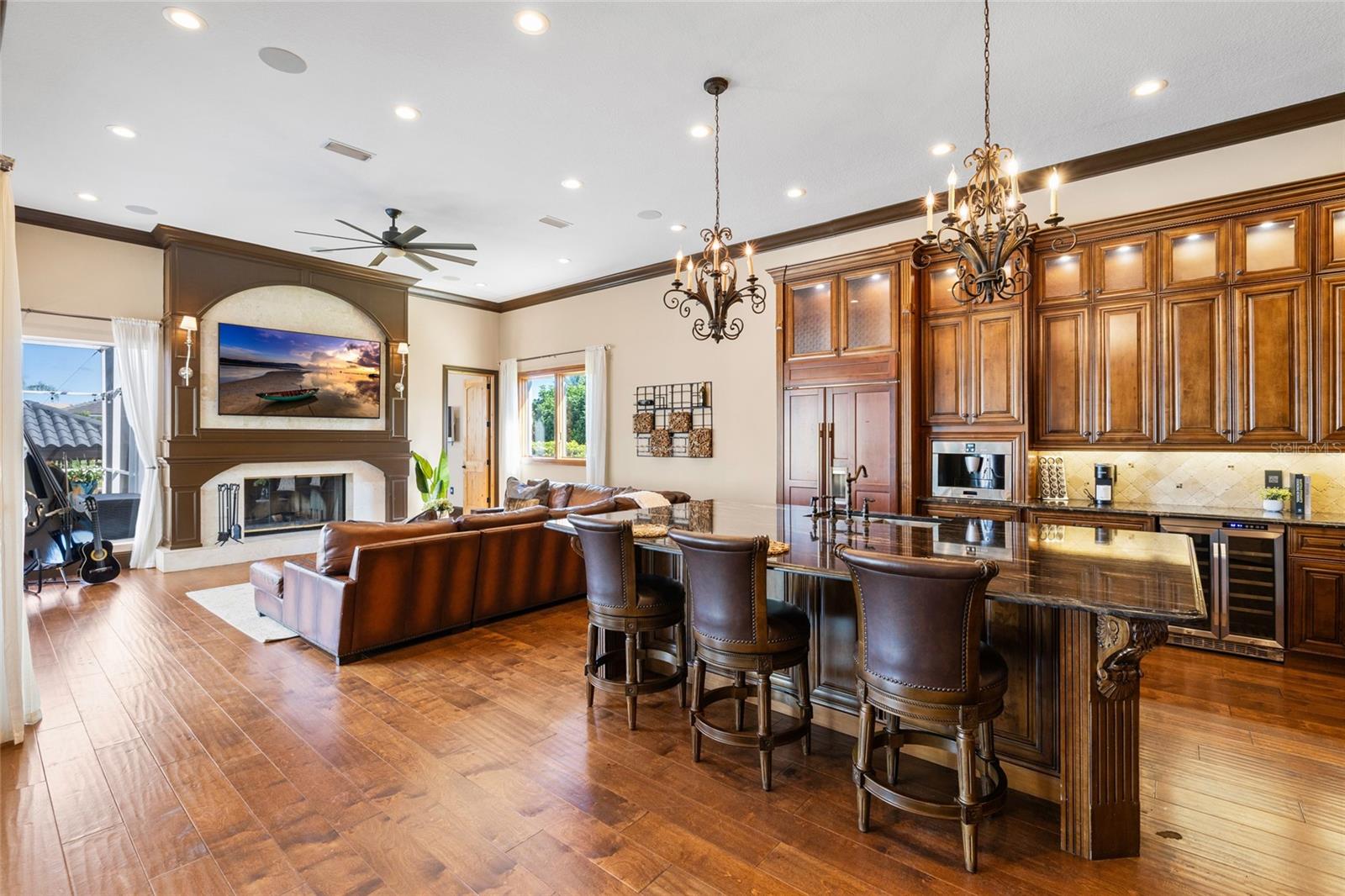 Family room, kitchen combination