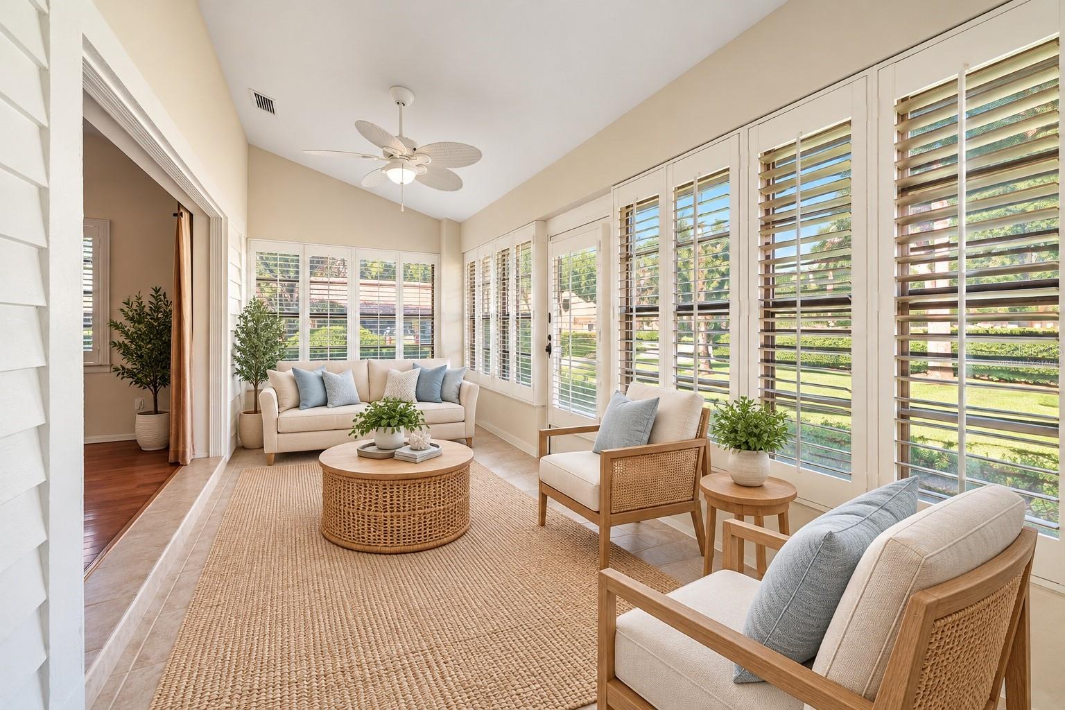 Virtually Staged Air conditioned Florida room/Sunroom